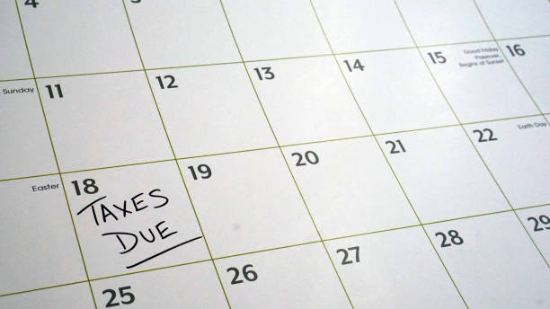 Tax Due Date on April 18th stock photo