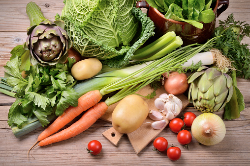 Assortment of fresh vegetables, close-up.