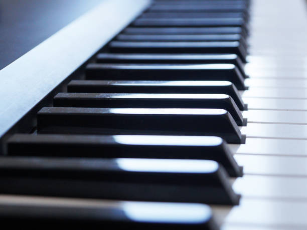 istock blurred electronic piano keyboard, perspective view for music background 1368085399