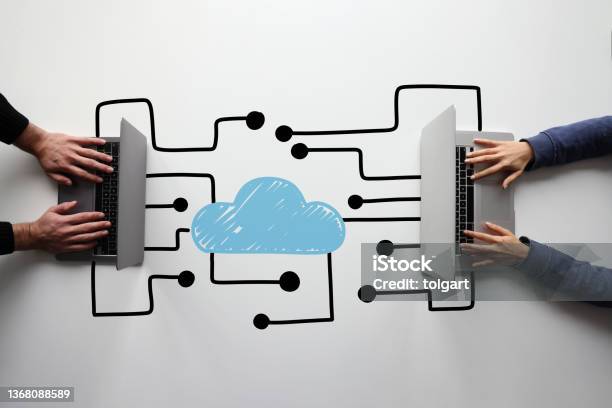 Cloud Computing Concept Stock Photo - Download Image Now - Exchanging, Cloud Computing, File Folder
