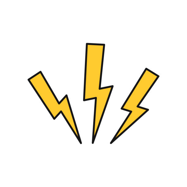 illustrazioni stock, clip art, cartoni animati e icone di tendenza di fulmini isolati su sfondo bianco. concetto di scarica elettrica o rabbia. illustrazione vettoriale - allegory painting flash
