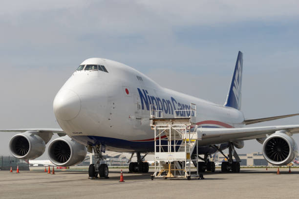 Nippon Cargo Airlines (NCA) Boeing 747-8KZF Los Angeles, California, USA - March 31, 2018: image of Nippon Cargo Airlines (NCA) Boeing 747-8KZF with registration JA15KZ, shown stationary at LAX, Los Angeles International Airport. nippon cargo airlines photos stock pictures, royalty-free photos & images