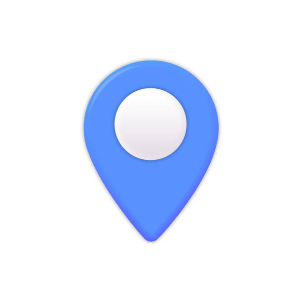 wskaźnik lokalizacji niebieskiej mapy 3d pin. ikona nawigacji dla strony internetowej, banera, logo lub plakietki. ilustracja wektorowa - honda center stock illustrations