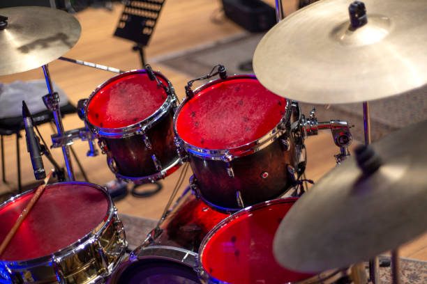 istock Rock music background with drum set. 1368099300