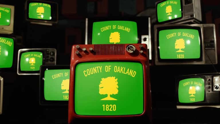 Flag of Oakland County, Michigan, and Vintage Televisions.