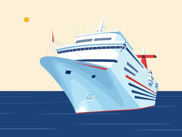 Vector illustration of Cruise ship illustration