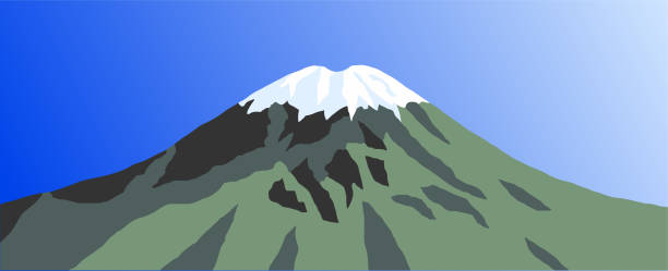 ilustrações de stock, clip art, desenhos animados e ícones de volcano el misti, mountain vector illustration logo - snowcapped mountain range snow mountain peak