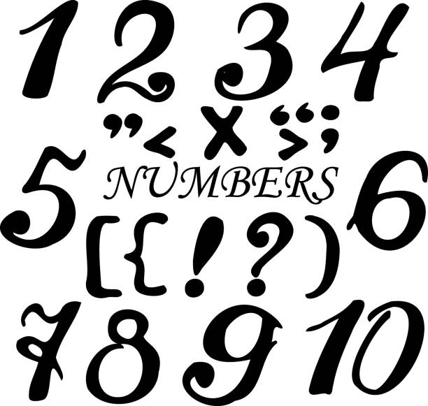 4 Text 280+ Numbers In Different Fonts Pictures Stock Illustrations, Royalty ...