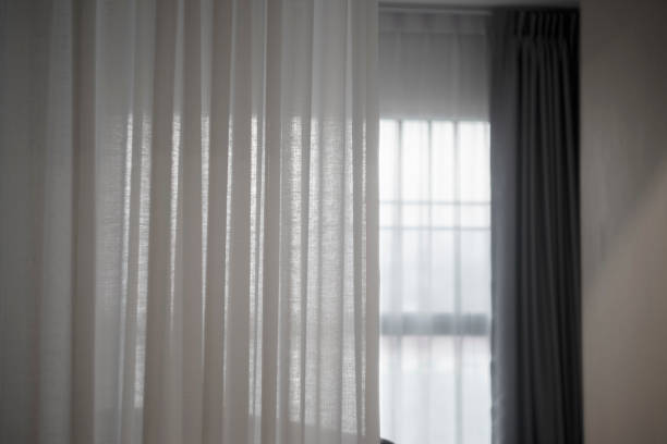 istock Curtain interior decoration in living room 1368111619