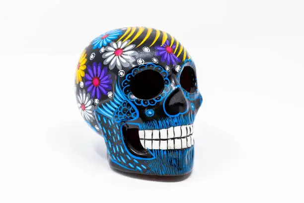 Photo of Traditional Mexican Patterned Ceramic Day of the Dead Skull