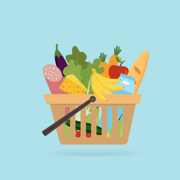 istock Grocery purchases in bag for supermarket and product 1368114143