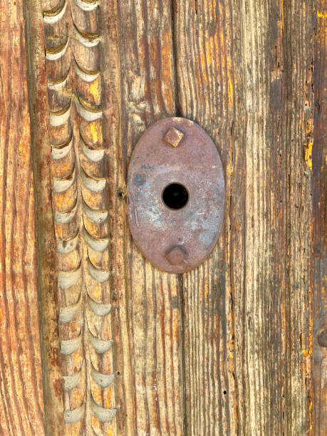 istock Old Carved Mexican Door, Antique Keyhole (Close-Up) 1368116217