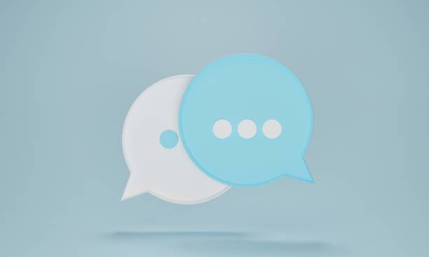 istock Chat bubble icons or speech bubbles sign symbol on blue pastel background. 1368118621