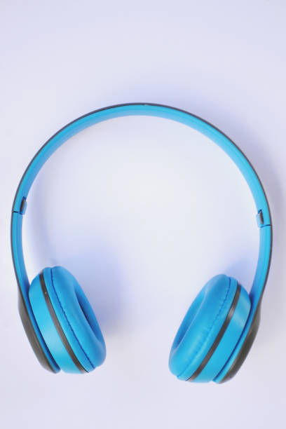 istock Blue headphones isolated on a white background 1368123163