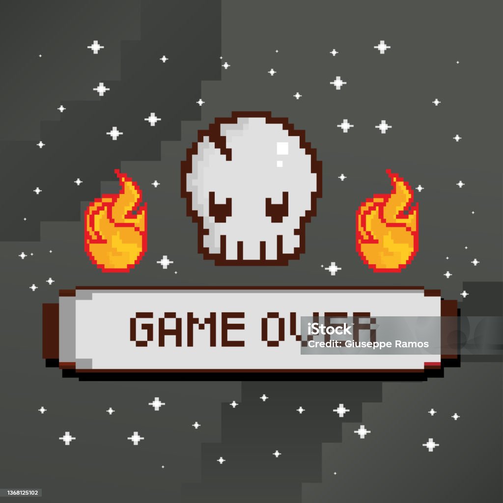 Game Over Library Video Game Over Stock Illustration - Download Image Now - Arts Culture ...