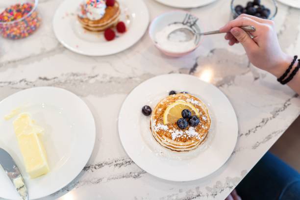 istock Tasty stack of pancakes with personalized toppings 1368138167