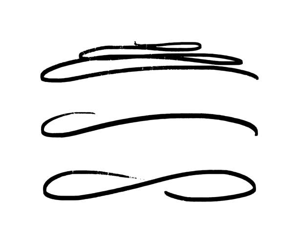 スウーシュは波線に下線を引く。装飾的なテキストの下線。図 8 の下線曲線。白い背景に分離された線文字のベクター図。 - swish点のイラスト素材／クリップアート素材／マンガ素材／アイコン素材