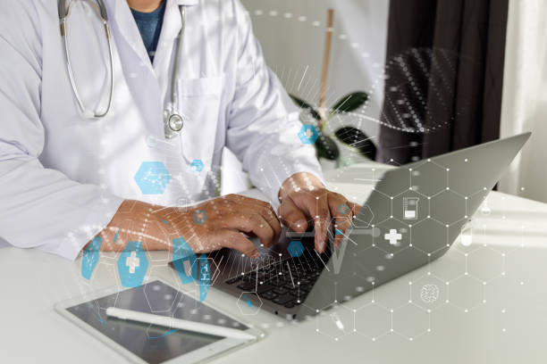 istock doctor analyzing medical report on network connection Healthcare business graph data  Healthcare investment and financial. 1368144217