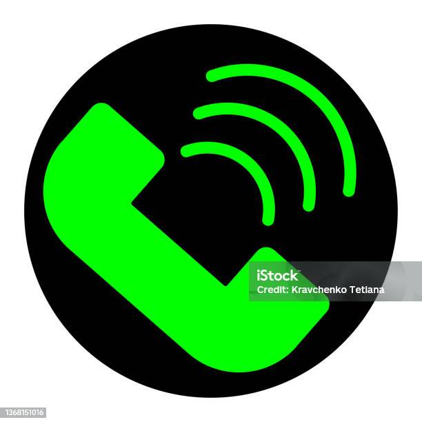 Calling Button Signage Take Calling Button Green Sign Black Circle Technology Concept Modern ...