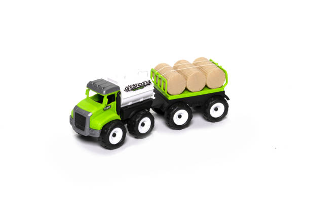 istock Toy tractor isolated on white background. 1368151027