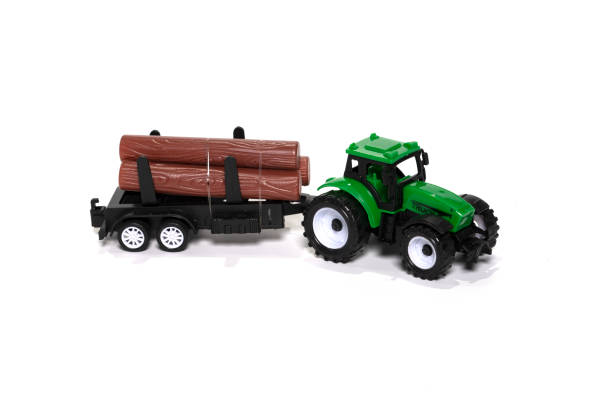 istock Toy tractor isolated on white background. 1368151357