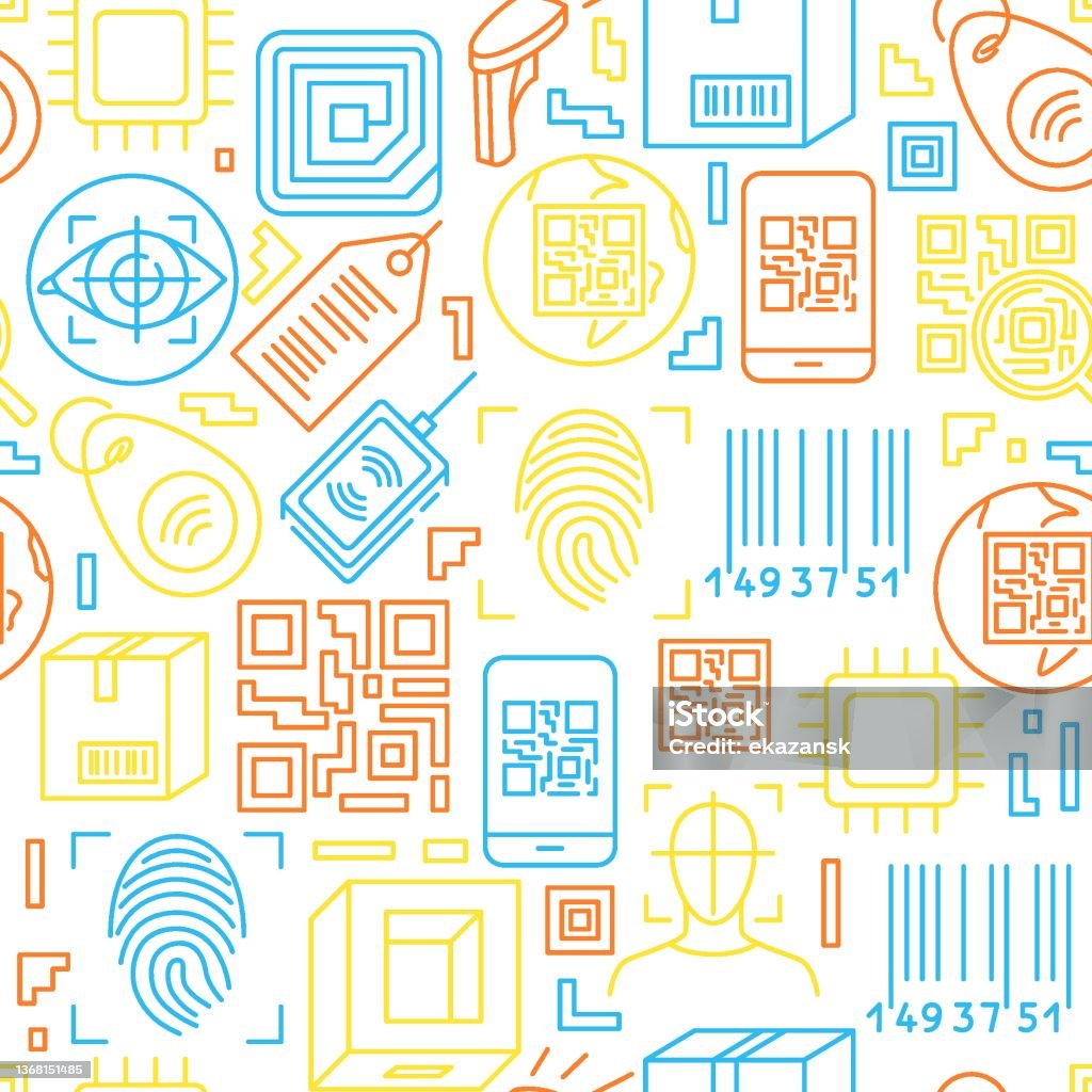 Qr Code And Barcode Seamless Pattern Stock Illustration - Download ...