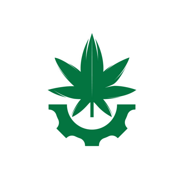 istock Gear and cannabis vector logo design. Cannabidiol industry company logo concept. 1368164408