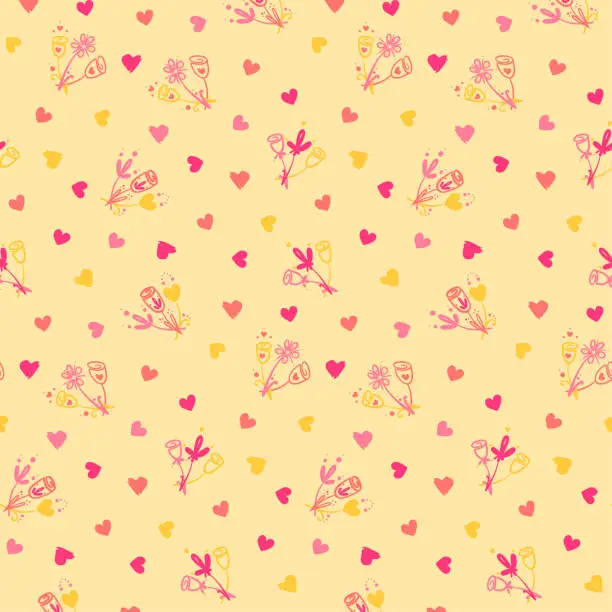 Vector illustration of Pastel floral pattern