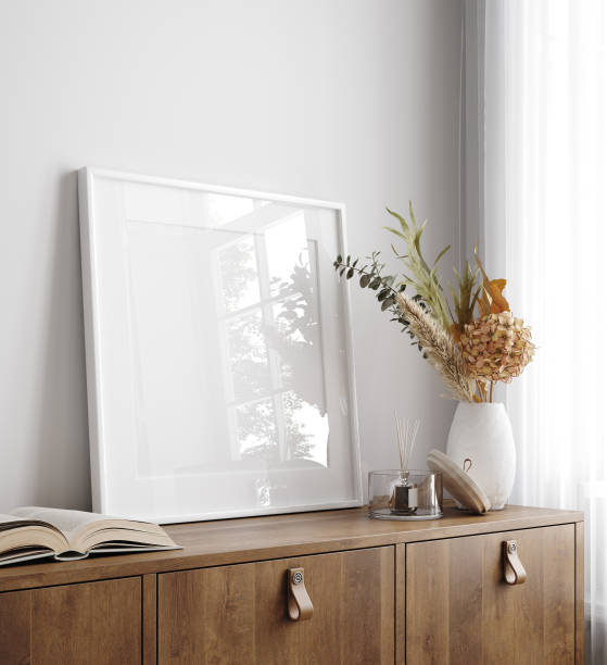 istock Mockup frame close up in modern living room interior 1368166718