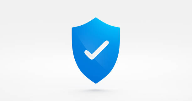 istock Blue check protection shield 3d icon of message bubble guarantee sign or firewall protect security symbol and internet privacy checkmark emblem approve web secure safety isolated on white background. 1368171805
