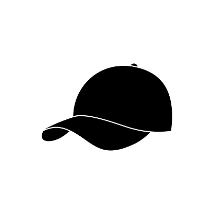 Baseball cap icon isolated on white background. Summer hat icon, stylish sports headwear, an athletic accessory that protects your head from the sun. Vector illustration.