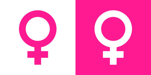 illustrazioni stock, clip art, cartoni animati e icone di tendenza di vettore del simbolo di genere femminile - female symbol