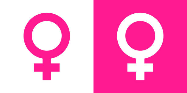 Female Gender Symbol Vector Vector Illustration of Female Gender Symbol for International Women's Day Gender Equality and Women's Rights female gender symbol stock illustrations