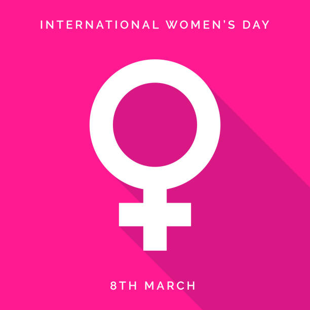 International Women's Day Square Banner International Women's Day. Vector Template for Women's Day Social Media Post, Card, Banner etc female gender symbol stock illustrations