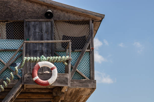 view of lifeguard float on beach house.