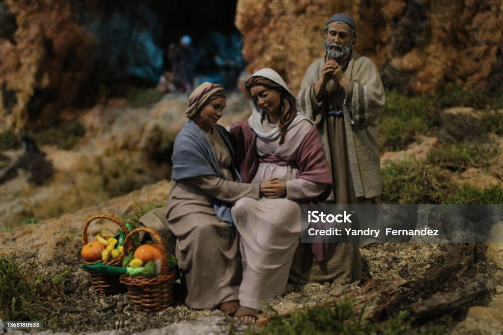 Virgin Mary pregnant with Jesus Virgin Mary pregnant with Jesus. Representation of the birth of Jesus Virgin Mary Stock Photo