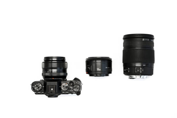 istock digital camera with two lens and camera on white background top view 1368188396
