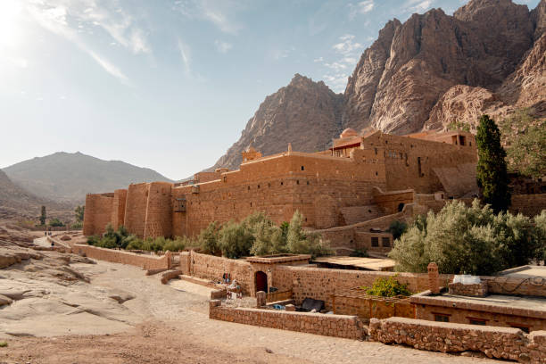 St. Catherine's Monastery, located in desert of the Sinai Peninsula in Egypt at the foot of Mount Moses St. Catherine's Monastery, located in desert of Sinai Peninsula in Egypt at the foot of Mount Moses duchess photos stock pictures, royalty-free photos & images