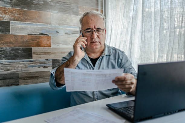 New Business owner working from home and taking orders stock photo