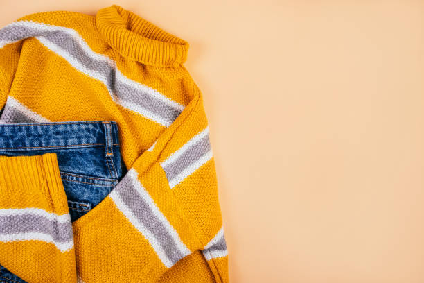 istock Fall flatlay with cozy sweater and jeans 1368199869