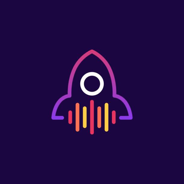 ilustraciones, imágenes clip art, dibujos animados e iconos de stock de ilustración del icono vectorial de impulse wave rocket - rocket booster