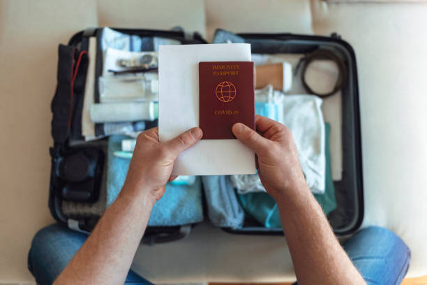 istock Men is prepared to travel, in the new normal. 1368202097