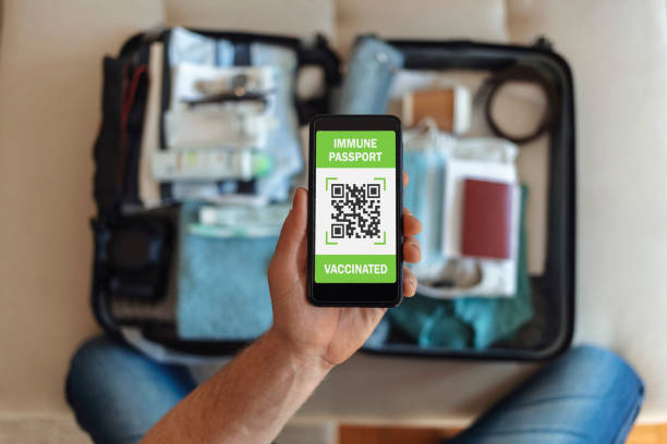 istock Vaccinated person using digital health passport. 1368202328