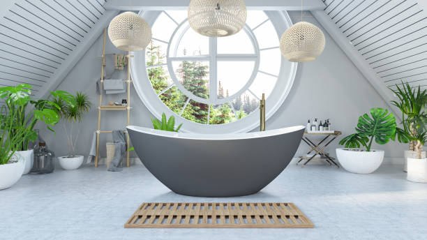 istock Loft Bathroom with Green Plants 1368204141