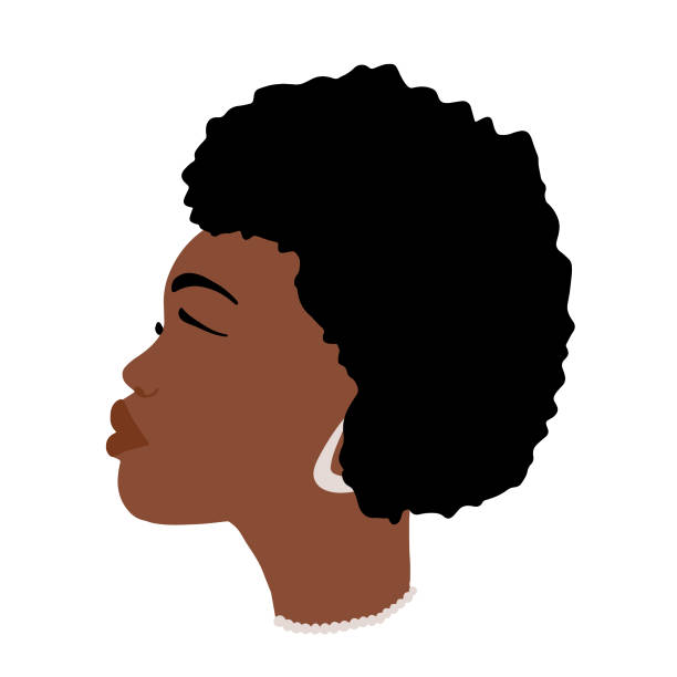 afrikanische frauenillustration - afro women african descent silhouette stock-grafiken, -clipart, -cartoons und -symbole