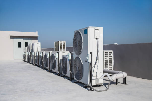 istock air condition outdoor unit compressor install outside the building. 1368205843