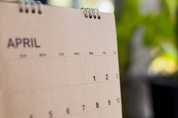 istock Close up the calendar on the brown table in planning ideas. 1368205958