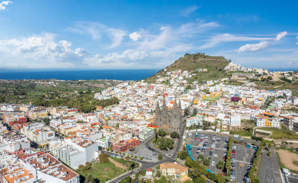 istock Landscape with Arucas village 1368213010
