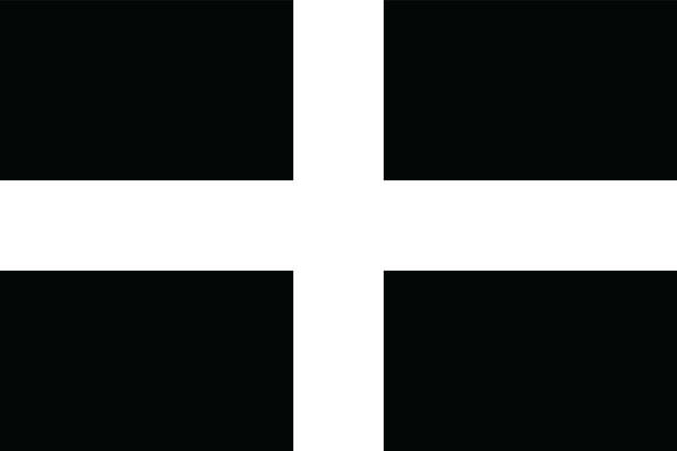 britische kornische flagge. - cornish flag stock-grafiken, -clipart, -cartoons und -symbole