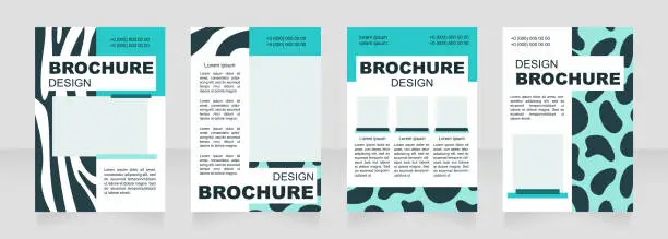 Vector illustration of Safari blank brochure blue and white layout design